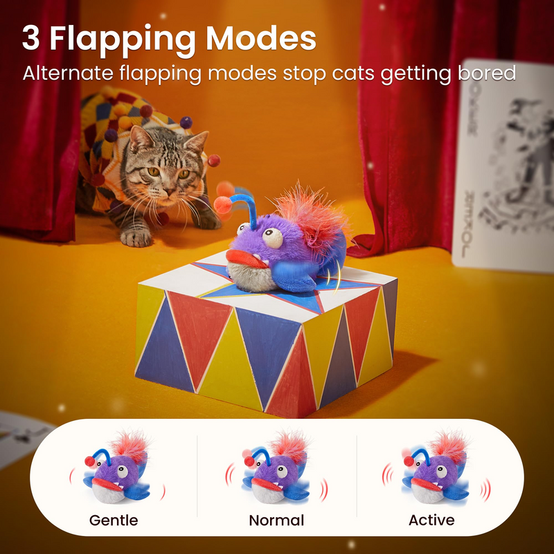 Cat Toys Flapping Fish, Interactive Hangable Realistic Anglerfish Toy Stuffed with Catnip and Crinkle Paper