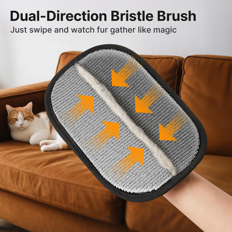 Reusable Pet Hair Removal Glove – Electrostatic Dog Cat Fur Remover Mitt Tool for Clothes, Furniture, Couch, Carpet, Curtain, & Bedding– Durable Mesh Design