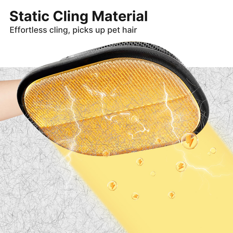 Reusable Pet Hair Removal Glove – Electrostatic Dog Cat Fur Remover Mitt Tool for Clothes, Furniture, Couch, Carpet, Curtain, & Bedding– Durable Mesh Design