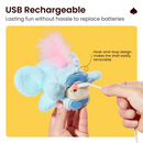 Cat Toys Flapping Elephant, Interactive Realistic Kitten Toy Stuffed with Catnip and Crinkle Paper Hangable Design