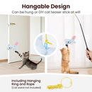 Cat Toys Flapping Elephant, Interactive Realistic Kitten Toy Stuffed with Catnip and Crinkle Paper Hangable Design