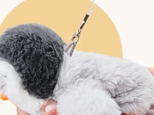 Flapping Cat Toys Emperor Penguin, Rechargeable, Lifelike Bird Chirp, Catnip Kicker Toys