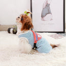Dog Backpack Vest | Summer Cotton Striped Pet Shirt