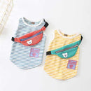 Dog Backpack Vest | Summer Cotton Striped Pet Shirt