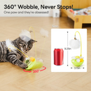 Interactive Cat Toys Exercise Wobble Base Toy for Indoor Kittens and Adult Cats, Spin Game with Track Catnip Ball and Feather Wand-Kitty Enrichment Puzzle Toy