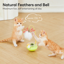 Interactive Cat Toys Exercise Wobble Base Toy for Indoor Kittens and Adult Cats, Spin Game with Track Catnip Ball and Feather Wand-Kitty Enrichment Puzzle Toy