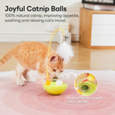 Interactive Cat Toys Exercise Wobble Base Toy for Indoor Kittens and Adult Cats, Spin Game with Track Catnip Ball and Feather Wand-Kitty Enrichment Puzzle Toy