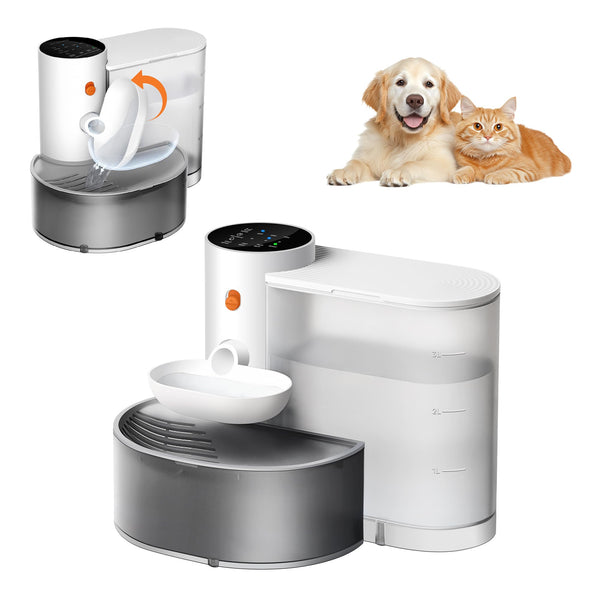 Automatic Cat Water Fountain with Self Refilling and Pouring Pet Water Dispenser Bowl