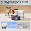 Automatic Cat Water Fountain with Self Refilling and Pouring Pet Water Dispenser Bowl