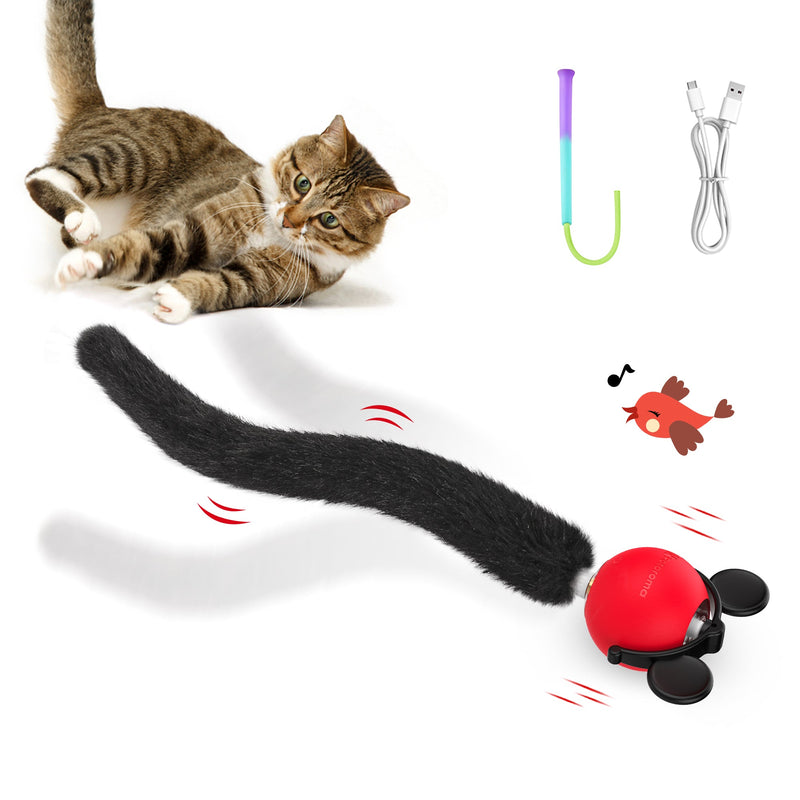 Interactive Moving Ball Cat Toys with Fluffy Tail,Smart Interactive Cat Rolling Ball