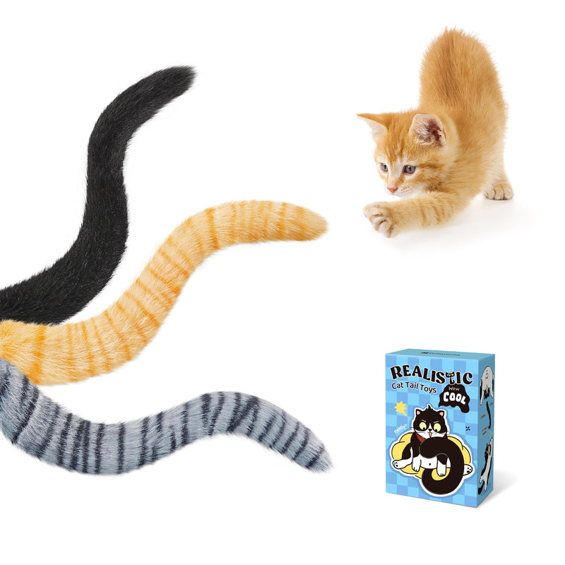 Lifelike Tail Simulation Cat Catnip Toys, Pack of 3