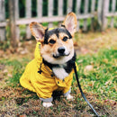 Yellow Hooded Dog Raincoat | European Style Waterproof Jacket for Pets
