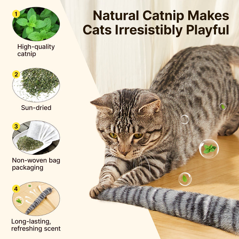 Lifelike Tail Simulation Cat Catnip Toys, Pack of 3