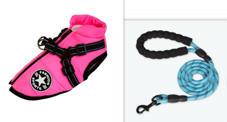 Waterproof Winter Dog Coat With Harness & Lead