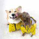 Yellow Hooded Dog Raincoat | European Style Waterproof Jacket for Pets