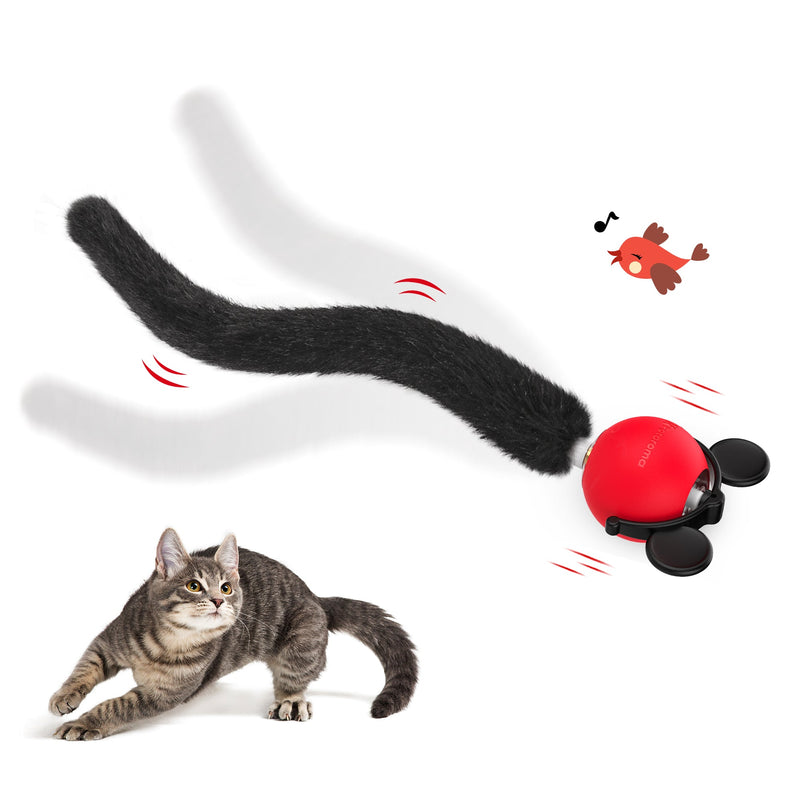 Interactive Moving Ball Cat Toys with Fluffy Tail,Smart Interactive Cat Rolling Ball