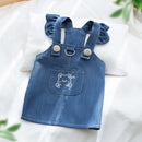 Elegant Denim Suspender Dog Dress – Small Dog Outfits | Mello & Co.