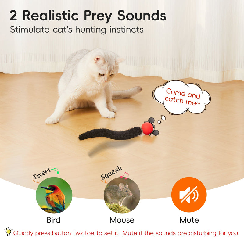 Interactive Moving Ball Cat Toys with Fluffy Tail,Smart Interactive Cat Rolling Ball