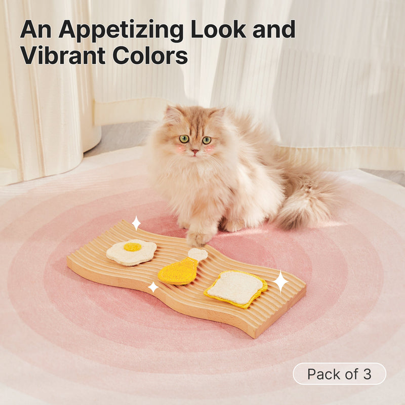 Potaroma Loofah Cat Chew Toys with Catnip and Silvervine, 3PCS Interactive Kitten Loofa Dental Toys