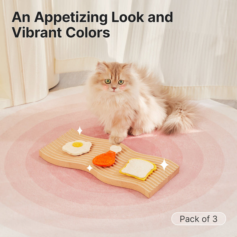 Loofah Cat Chew Toys with Catnip and Silvervine,3PCS Interactive Kitten Loofa Dental Teething and Biting Catnip Toys