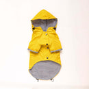 Yellow Hooded Dog Raincoat | European Style Waterproof Jacket for Pets
