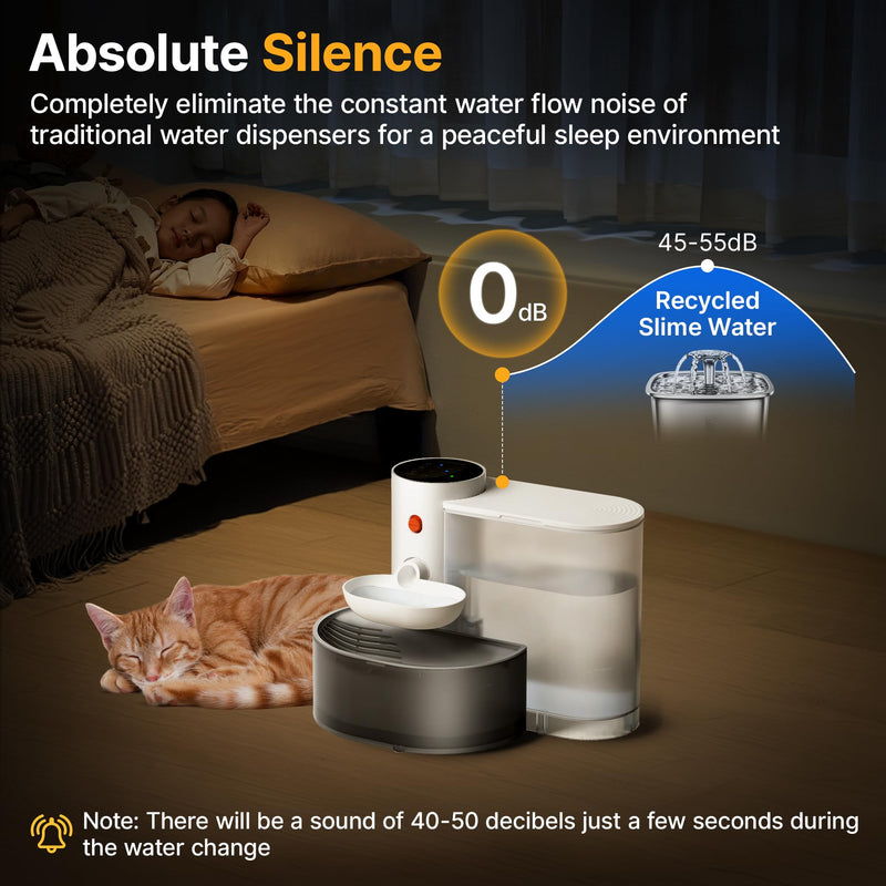 Automatic Cat Water Fountain with Self Refilling and Pouring Pet Water Dispenser Bowl