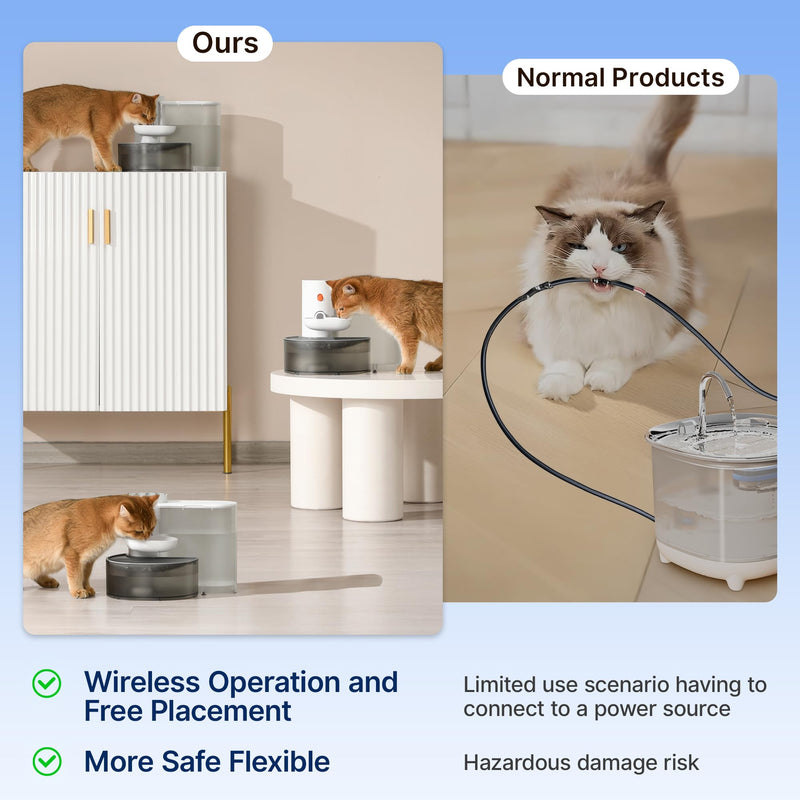 Automatic Cat Water Fountain with Self Refilling and Pouring Pet Water Dispenser Bowl